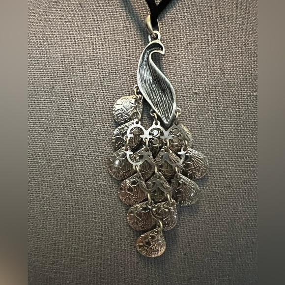Rare Vintage Peacock Silver Necklace - Picture 4 of 6